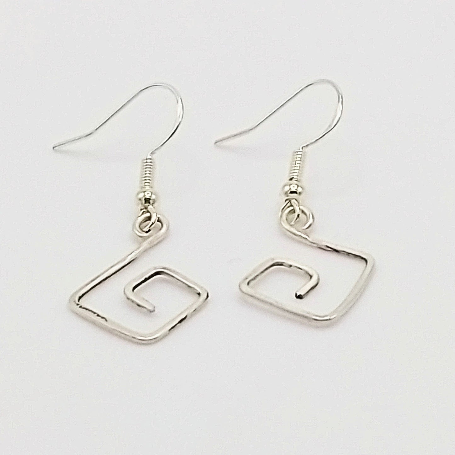 Sterling Silver Diamond Spiral Earrings