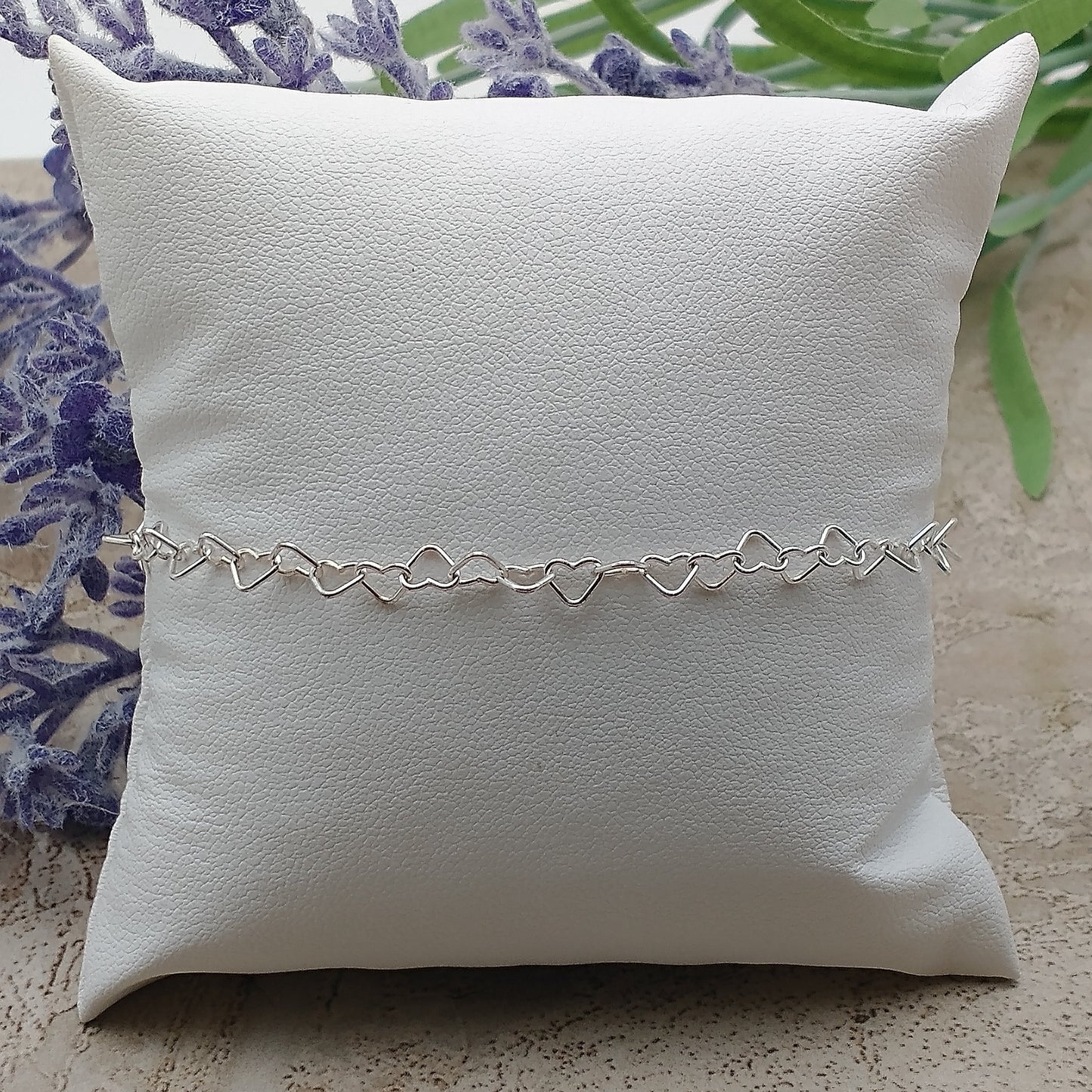 Sterling Silver Linked Hearts Bracelet